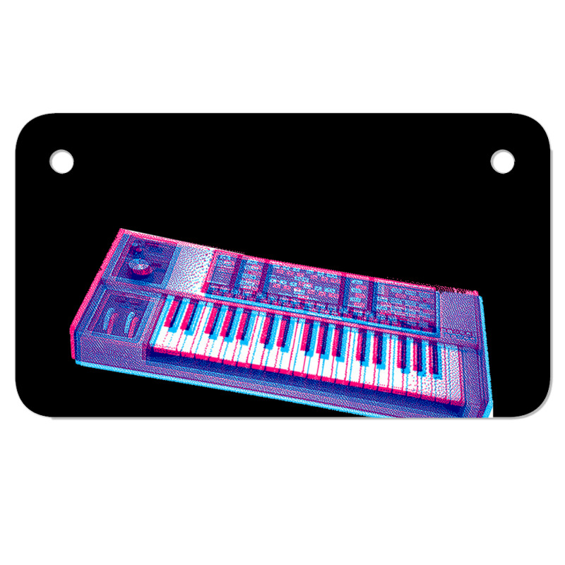 Analog Synthesizer 8bit 3d Retro Artwork Design Motorcycle License Plate | Artistshot