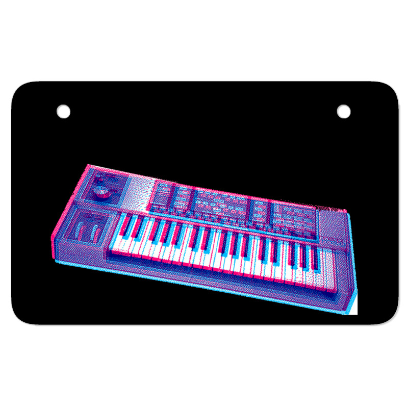 Analog Synthesizer 8bit 3d Retro Artwork Design Atv License Plate | Artistshot