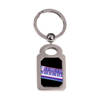 Analog Synthesizer 8bit 3d Retro Artwork Design Silver Rectangle Keychain | Artistshot