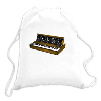 Analog Synthesizer 8bit Retro Artwork Design Drawstring Bags | Artistshot