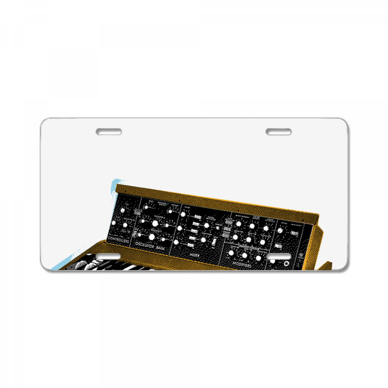 Analog Synthesizer 8bit Retro Artwork Design License Plate | Artistshot