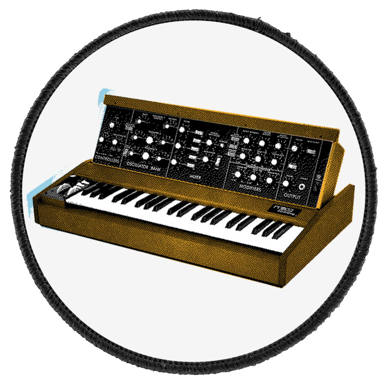 Analog Synthesizer 8bit Retro Artwork Design Round Patch | Artistshot