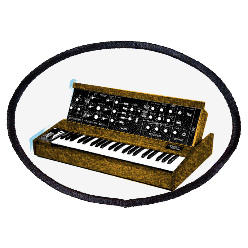 Analog Synthesizer 8bit Retro Artwork Design Oval Patch | Artistshot