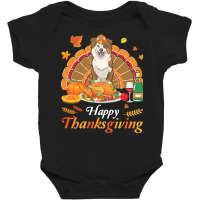 Australian Shepherd Thanksgiving Xmas T  Shirt Australian Shepherd Tur Baby Bodysuit | Artistshot