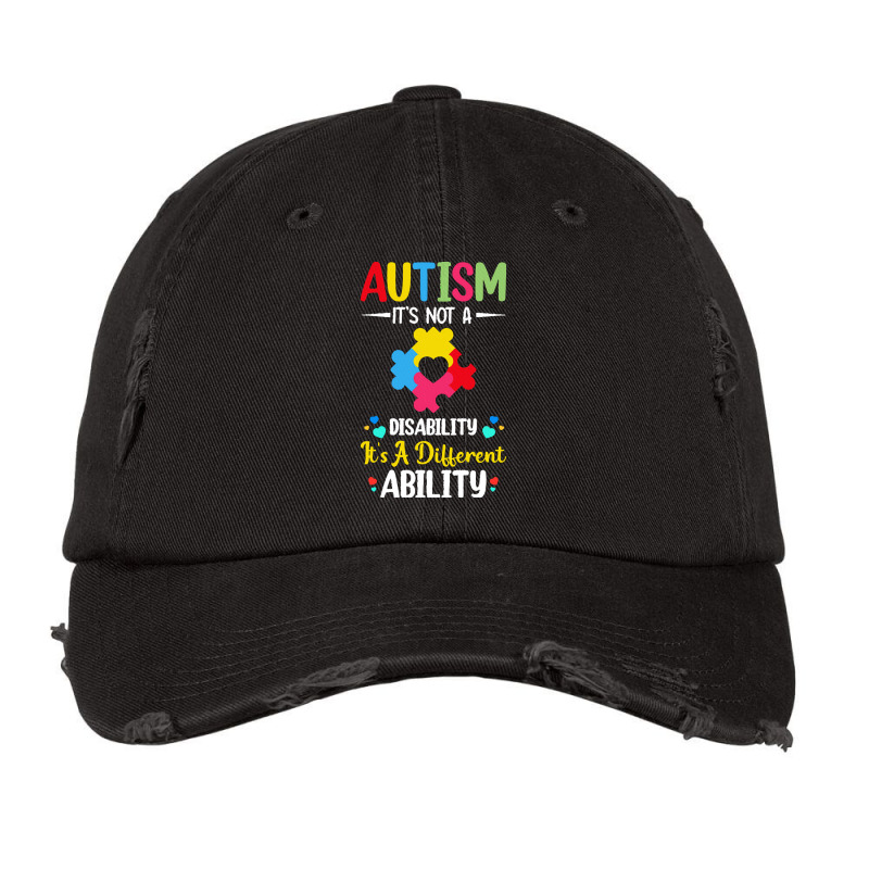 Autism Its Not A Disability Its A Dif T  Shirt Autism It's Not A Disab Vintage Cap by braynor940 | Artistshot