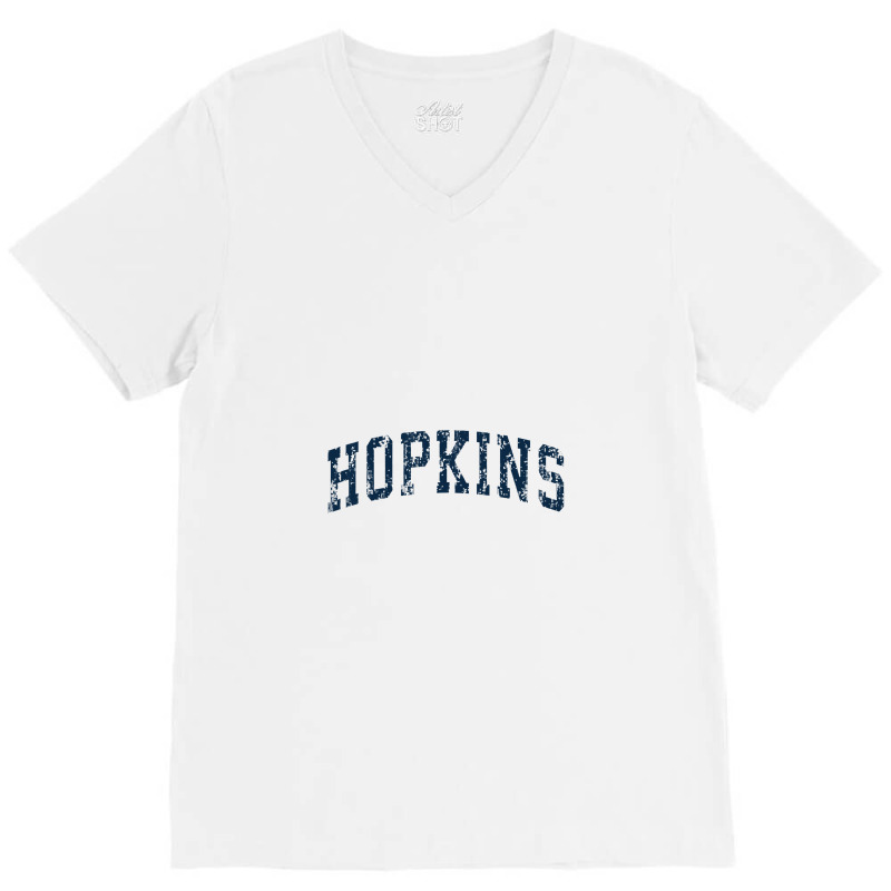 Hopkins Minnesota Mn Vintage Sports Design Navy Design V-neck Tee | Artistshot