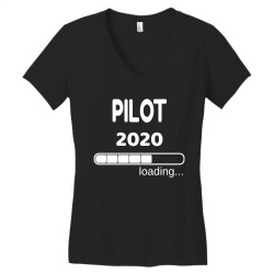 pilot 2020 loading flight school student Women's V-Neck T-Shirt | Artistshot