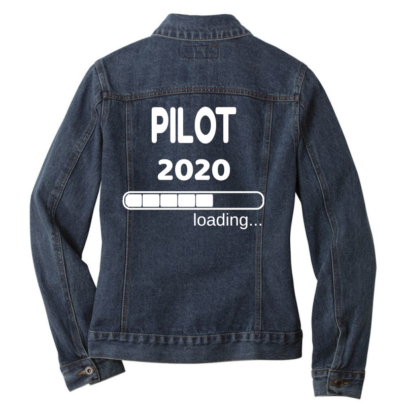 Pilot 2020 Loading Flight School Student Ladies Denim Jacket | Artistshot