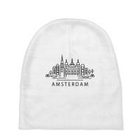 Amsterdam Line Art Baby Beanies | Artistshot