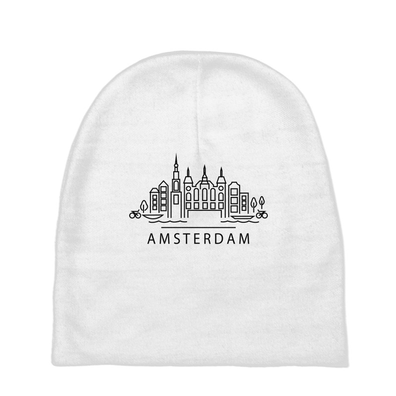 Amsterdam Line Art Baby Beanies by catizinet | Artistshot