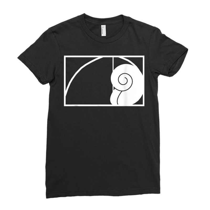 Golden Section Snail Spiral Geometry Fibonacci T Shirt Ladies Fitted T-Shirt by SchonbergerKamile | Artistshot