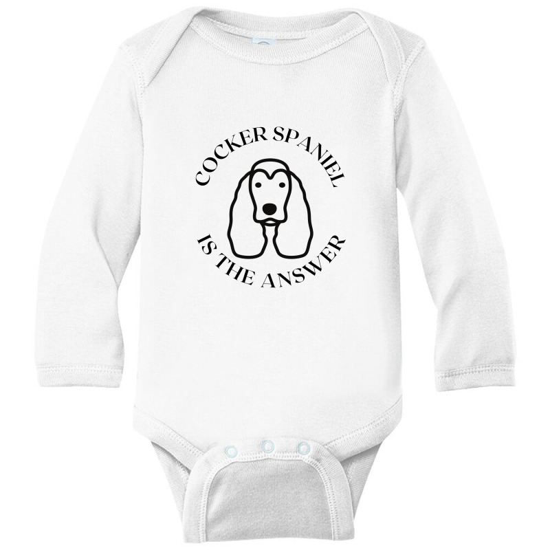 Cocker Spaniel The Answer Long Sleeve Baby Bodysuit by Favorite | Artistshot