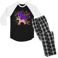 Magical Butterfly Animal Lover Fantasy Creature Unicorn T Shirt Men's 3/4 Sleeve Pajama Set | Artistshot