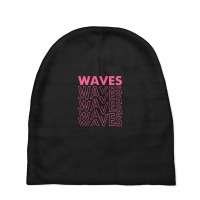 Waves Typographic Baby Beanies | Artistshot