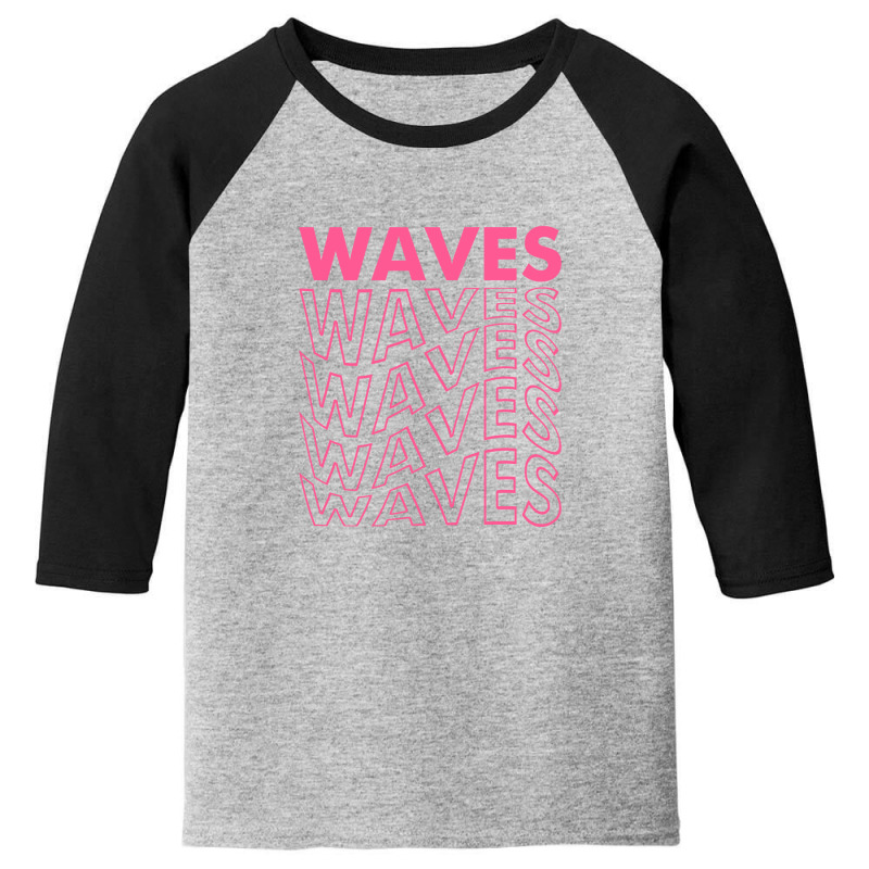 Waves Typographic Youth 3/4 Sleeve by wahidin77 | Artistshot