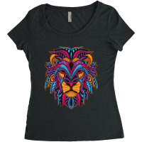 Lion Head Women's Triblend Scoop T-shirt | Artistshot