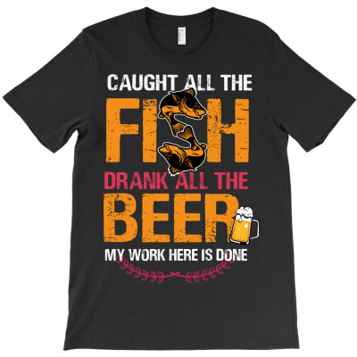 Caught Al The Fish Beer T-shirt Designed By Sevda Ergun
