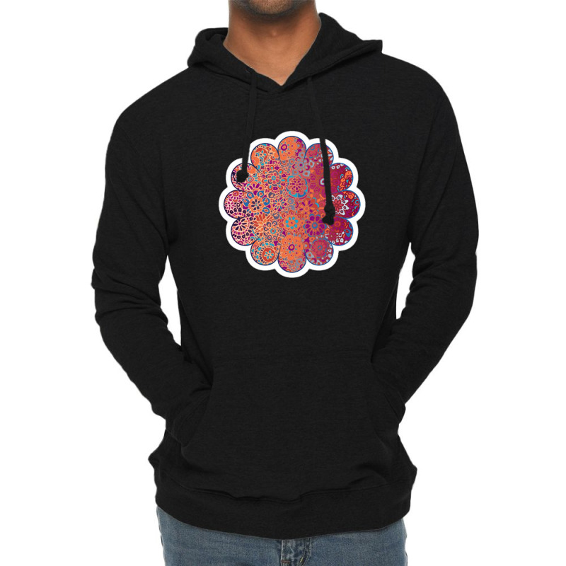 Deep Purple And Pink Textured Folk Art Doodle 60458969 Lightweight Hoodie by faizzz55 | Artistshot