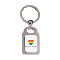Love Is Love Silver Rectangle Keychain | Artistshot