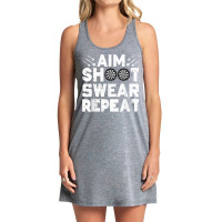 Darts Aim Shoot Swear Repeat Dartboard Funny Dart Player T Shirt Tank Dress | Artistshot