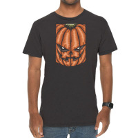 Scary Pumpkin Halloween Black Tee Vintage T-shirt | Artistshot