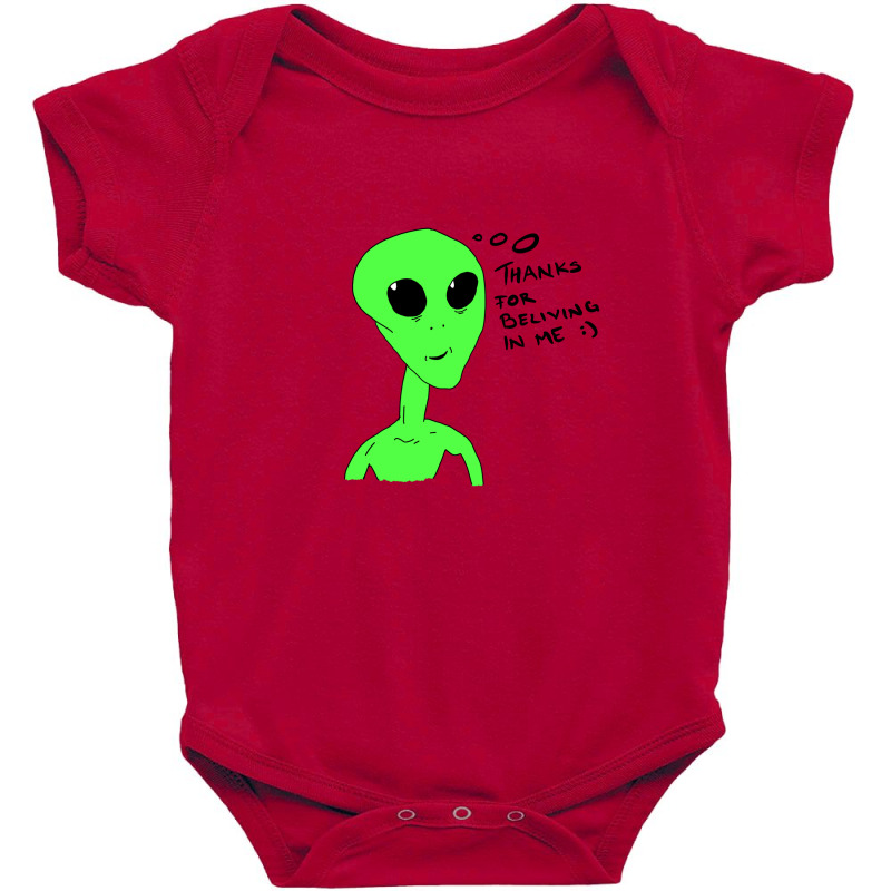 Thanks For Beliving In Me Alien Baby Bodysuit by Chiks | Artistshot