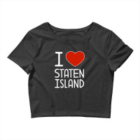 I Love Staten Island Red Heart Pullover Hoodie Crop Top | Artistshot