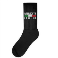 Basilicata Italia Italy Typography Design Socks | Artistshot