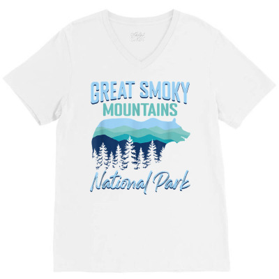 Outdoor Camping Hike Grizzly Bear Great Smoky National Park T Shirt V-neck Tee Designed By Mckimsaverio