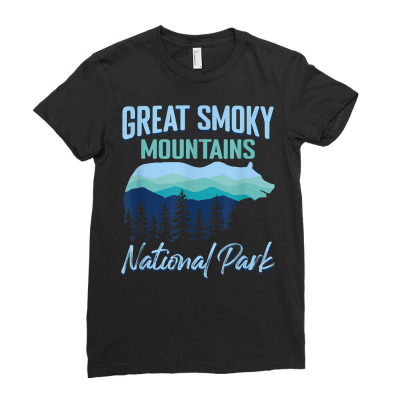 Outdoor Camping Hike Grizzly Bear Great Smoky National Park T Shirt Ladies Fitted T-shirt Designed By Mckimsaverio