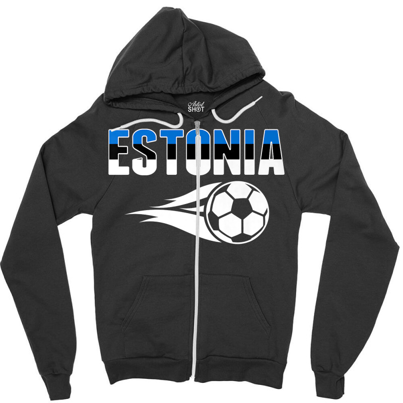 Proud Estonia Soccer Fans Jersey   Estonian Football Lovers Premium T Zipper Hoodie | Artistshot