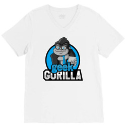 geek gorilla V-Neck Tee | Artistshot