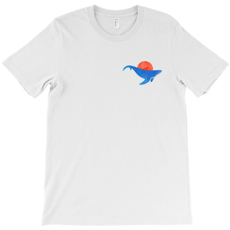 Geometric Blue Whale With Red Sun T-shirt | Artistshot