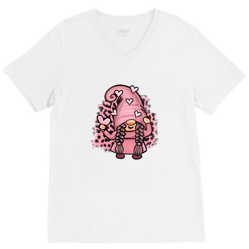 Valentine Gnome Girl V-neck Tee | Artistshot