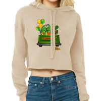 St Patrick's Day Green Truck Cropped Hoodie | Artistshot