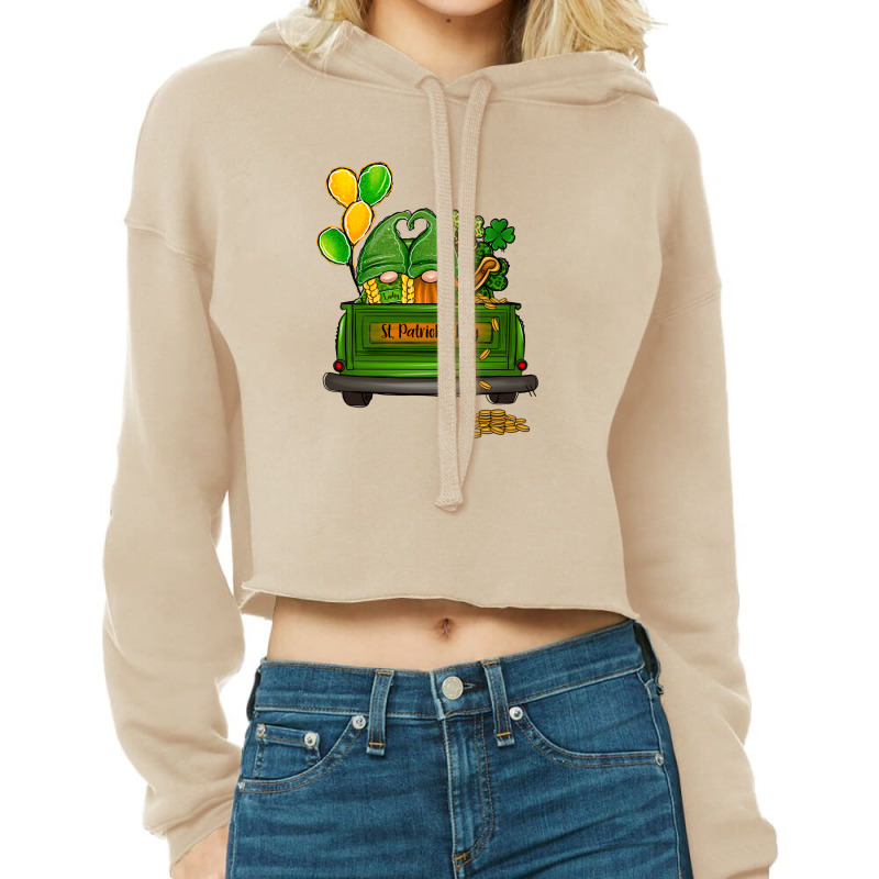 St Patrick's Day Green Truck Cropped Hoodie by Apollo | Artistshot