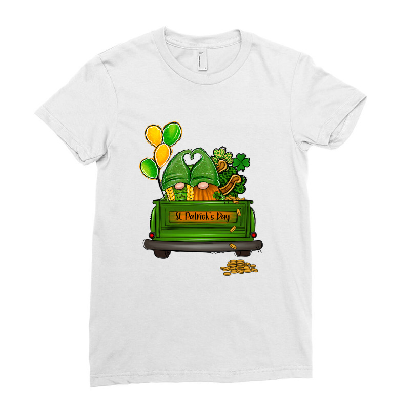 St Patrick's Day Green Truck Ladies Fitted T-Shirt by Apollo | Artistshot