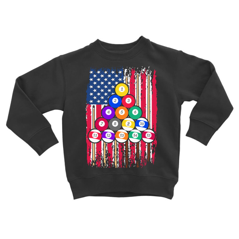 Billiard T  Shirt U S Flag Snooker Player American Pool Billiard T  Sh Toddler Sweatshirt | Artistshot