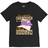 Book Dragon T  Shirt Funny Reading Bookworm Magical Animal Book Dragon V-neck Tee | Artistshot