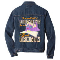 Book Dragon T  Shirt Funny Reading Bookworm Magical Animal Book Dragon Men Denim Jacket | Artistshot