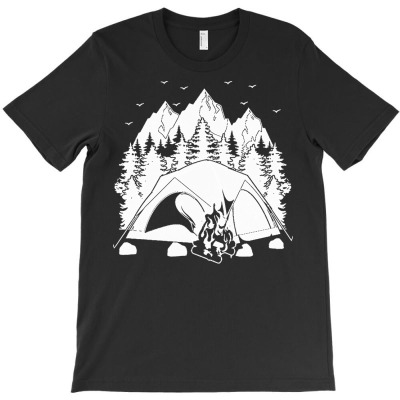 Camping T  Shirt Forest Campsite Adventure Camper Camp Nature Camping T-shirt Designed By Boris Raynor