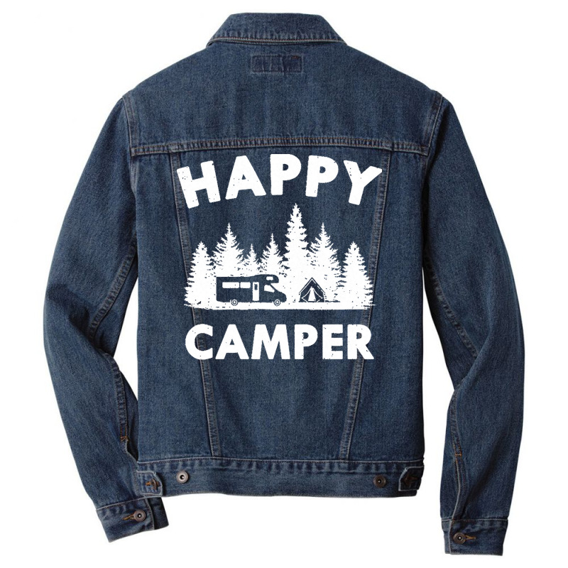 Camping T  Shirt Happy Camper Motorhome Tent Forest Gift T  Shirt Men Denim Jacket | Artistshot