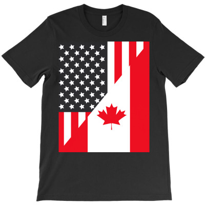 Canada T  Shirt American Canadian Friendship U S Flag Canada T  Shirt T-shirt Designed By Boris Raynor