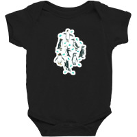 Luminescent Rainbow Jellyfish On Navy Blue 32839627 Baby Bodysuit | Artistshot