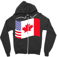 Canada T  Shirt Canada Flag U S A Flag American Canadian Friendship Ca Zipper Hoodie | Artistshot