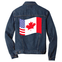 Canada T  Shirt Canada Flag U S A Flag American Canadian Friendship Ca Men Denim Jacket | Artistshot