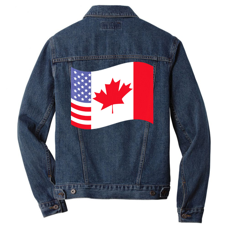 Canada T  Shirt Canada Flag U S A Flag American Canadian Friendship Ca Men Denim Jacket | Artistshot