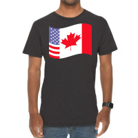 Canada T  Shirt Canada Flag U S A Flag American Canadian Friendship Ca Vintage T-shirt | Artistshot