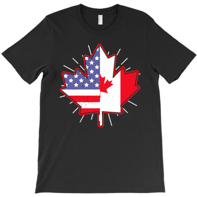 Canada T  Shirt Canadian Maple Leaf U S A Flag American Friendship Can T-shirt Designed By Boris Raynor