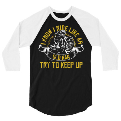 Old Man Bike  Funny Dirtbike Motocross T Shirt T Shirt 3/4 Sleeve Shirt Designed By Alikier